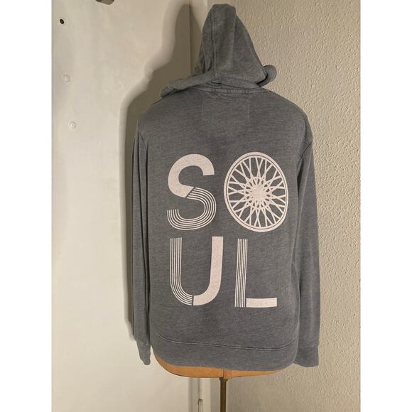 SoulCycle Spellout Gray/White Hoodie S Athleisure Sportswear Activewear Casual - Picture 1 of 10